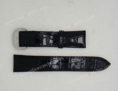 Fake Omega Black Leather Watch Strap 22mm